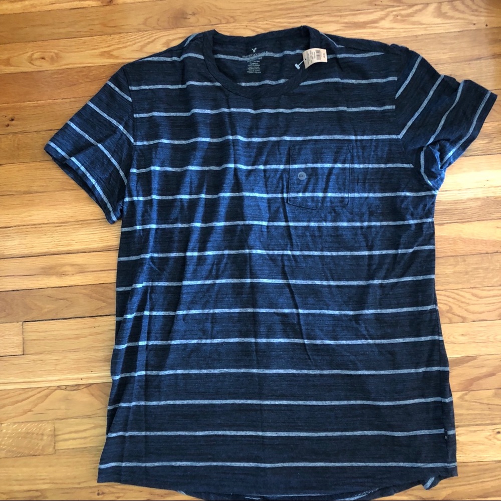 🔴AEO Men’s Striped Pocket Tee XXL